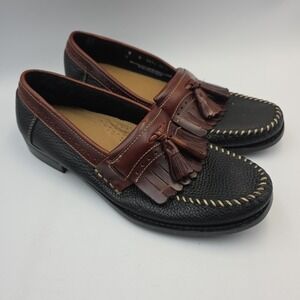 G.H. Bass Weejuns Kiltie Tassel Loafers Pebble Leather Shoes Men's 9 D